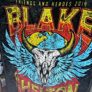 BLAKE SHELTON "FRIENDS & HEROES 2019" Plush Super Soft Blanket 50x60 EXCELLENT!!